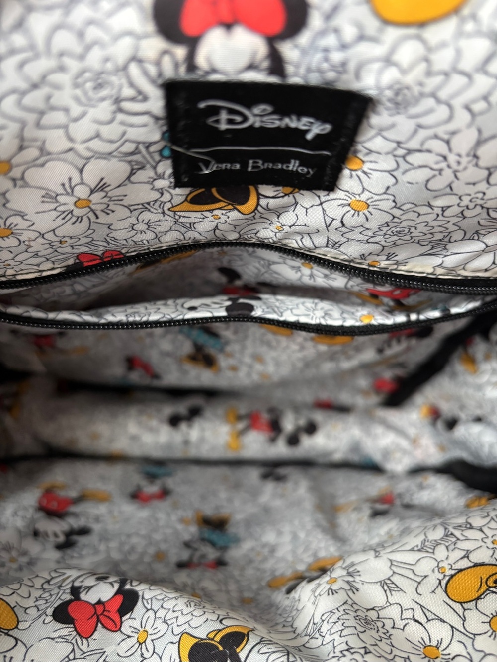 NWT Vera Bradley Disney Quilted Black Small Backpack - Mickey Mouse - Picture 11 of 11